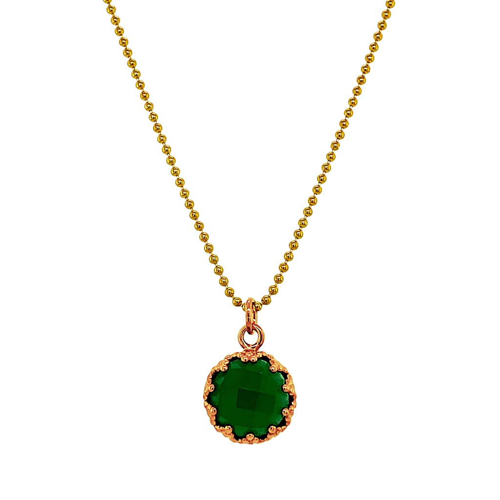 Halskette Maria Onyx Grün Gold