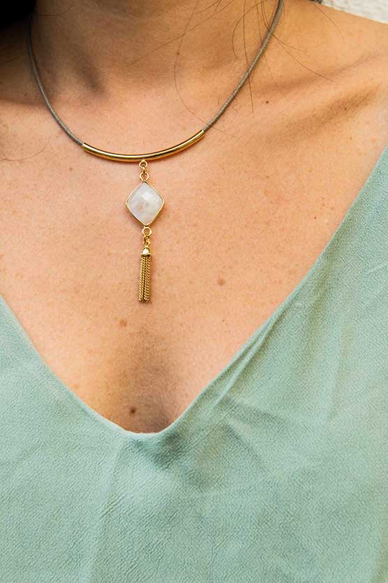 Halskette Welly Mondstein Gold