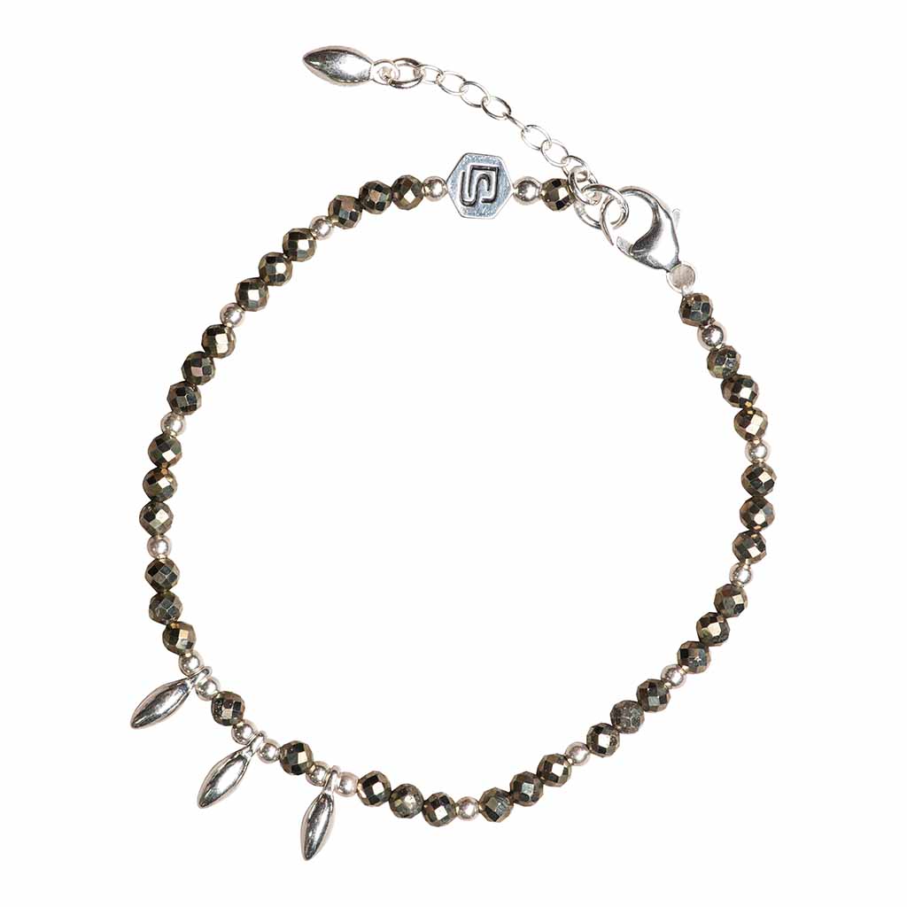 Armband Charming Pyrit Silber