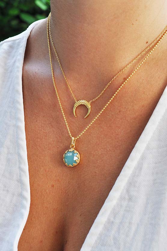 Halskette Maria Chalcedony Gold