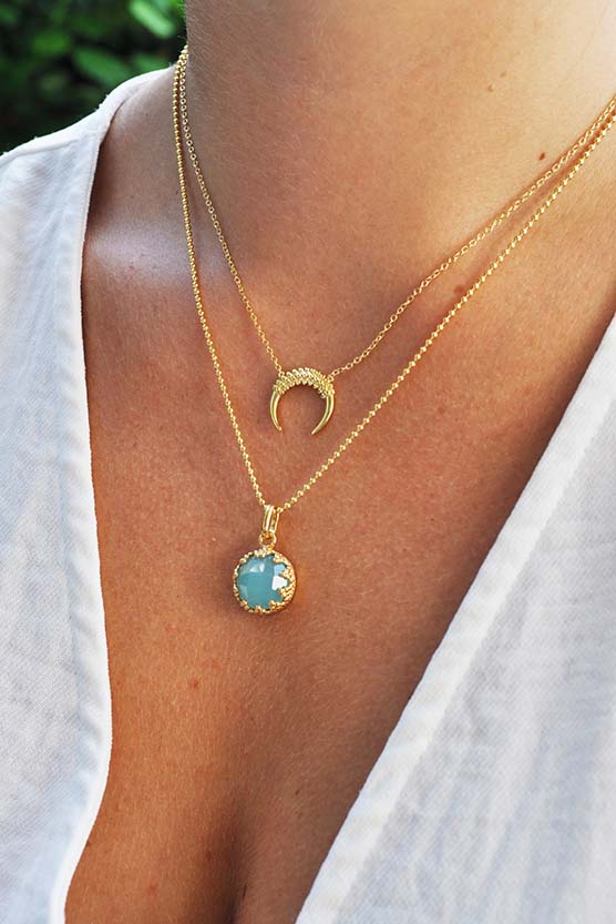 Halskette Maria Chalcedony Gold