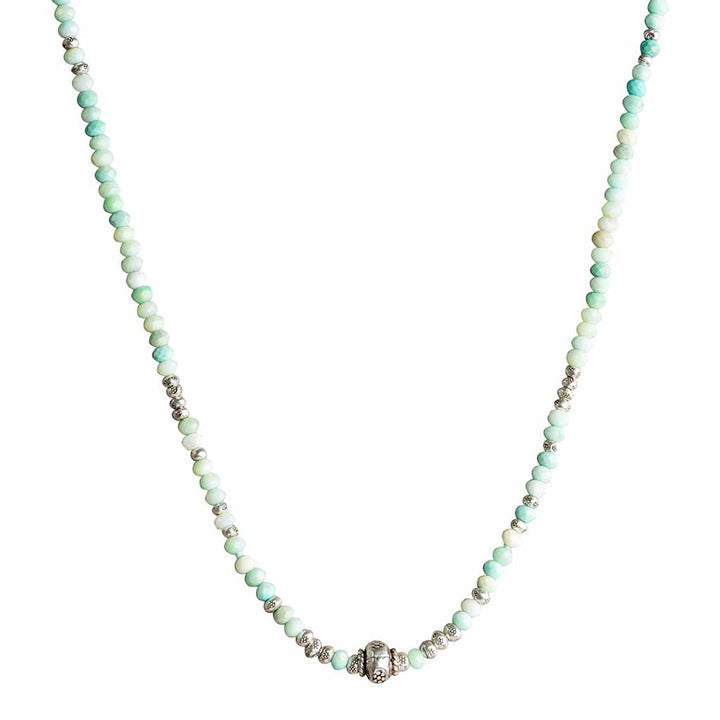 Halskette Natural Jade Silber
