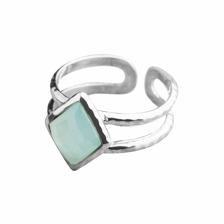 Ring Palm Chalcedony Silber